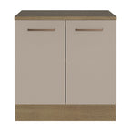 Gabinete Bajo Multiuso 80 cm 2 Puertas Marrón/Crema Madesa