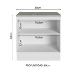 Gabinete Bajo Multiuso 80 cm 2 Puertas Blanco/Crema Madesa