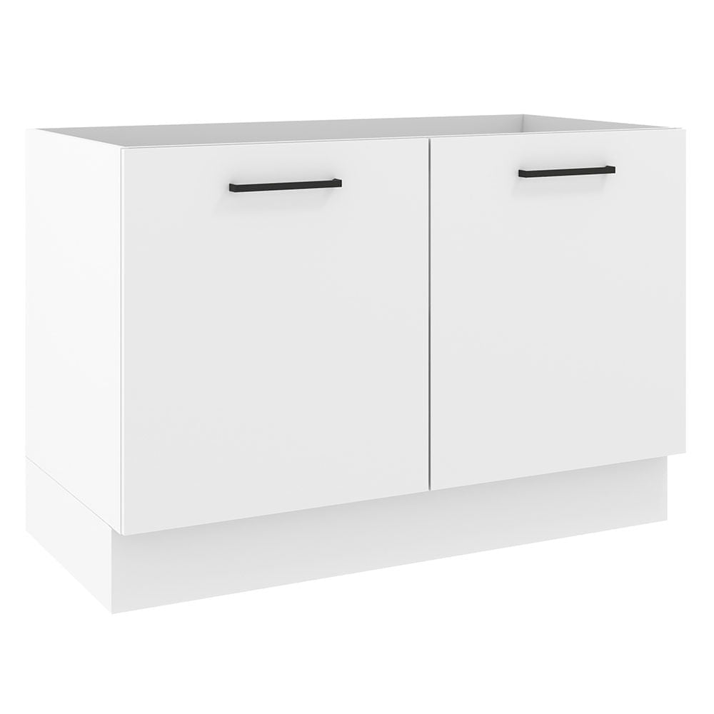 Mueble de Cocina para Fregadero 120 x 60 cm 2 Puertas (Sin Encimera) Blanco Agata