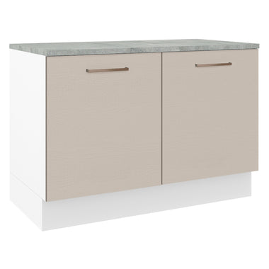 Gabinete Bajo 120 cm 2 Puertas Blanco/Crema Agata Madesa
