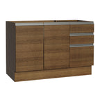 Gabinete Bajo 120 cm 2 Puertas 3 Cajones Sin Encimera Marrón Glamy Madesa