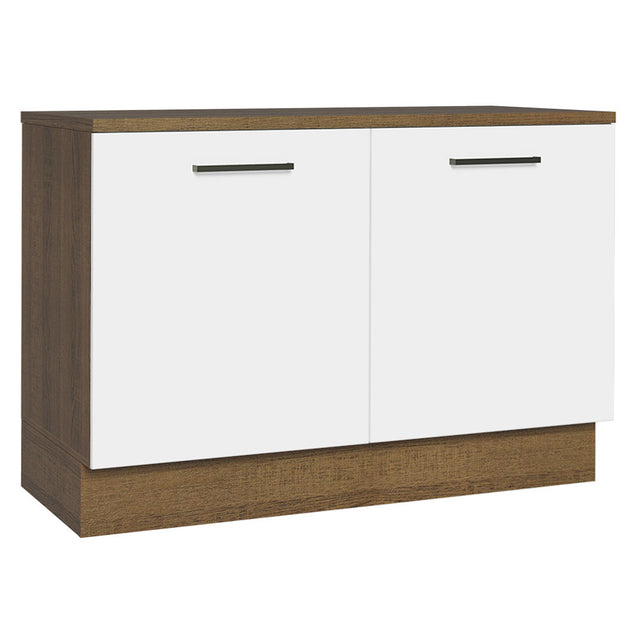 Mueble de Cocina para Fregadero 120 cm 2 Puertas (con Tablero) Marrón/Blanco Agata Madesa