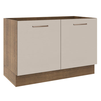 Gabinete Bajo para Fregadero 120 cm 2 Puertas Marrón/Crema Agata Madesa