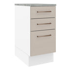 Mueble de Cocina 40 cm 3 Cajones Blanco/Crema Agata Madesa