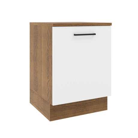 Mueble de Cocina Madesa Agata 60 cm 1 Puerta Marrón/Blanco