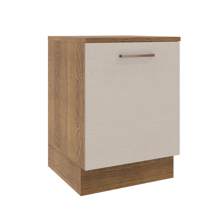 Mueble de Cocina Madesa Agata 60 cm 1 Puerta Marrón/Crema