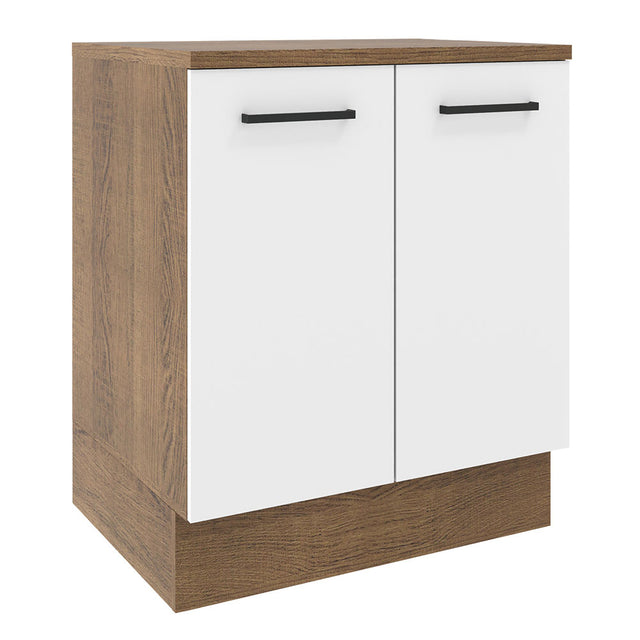 Mueble de Cocina  Madesa Agata 70 cm 2 Puertas Marrón/Blanco