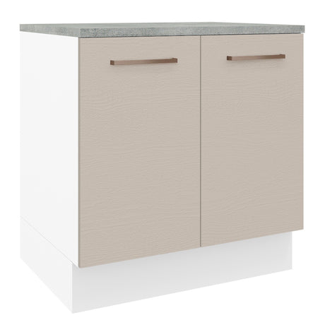 Mueble de Cocina 80 cm 2 Puertas Blanco/Crema Agata Madesa