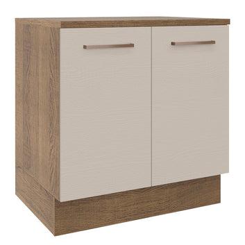 Gabinete Bajo 80 cm 2 Puertas Marrón/Crema Agata Madesa
