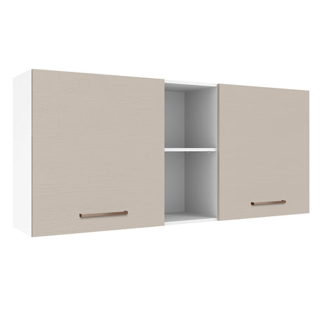 Alacena 150 cm 2 Puertas y 2 Nichos Blanco/Crema Agata Madesa