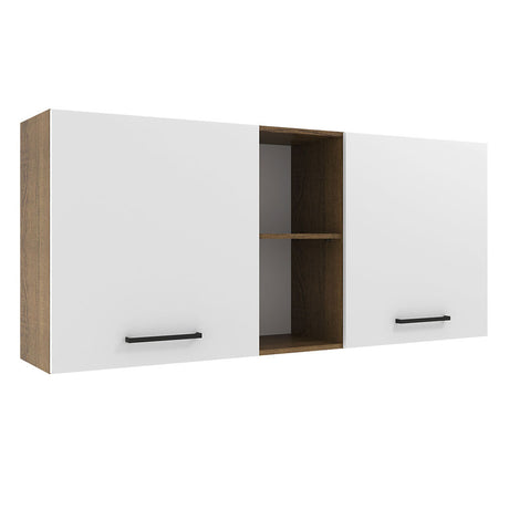 Alacena Madesa Agata 150 cm 2 Puertas y 2 Nichos Marrón/Blanco