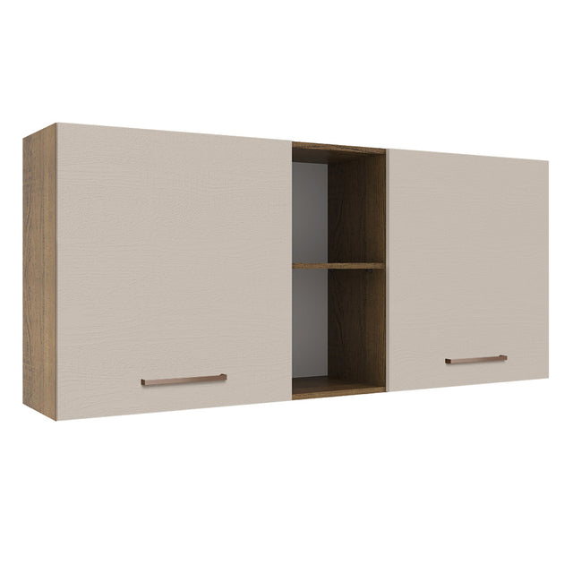 Alacena 150 cm 2 Puertas y 2 Nichos Marrón/Crema Agata Madesa