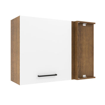 Gabinete Superior Esquinero 94 cm 1 Puerta Marrón/Blanco Agata Madesa