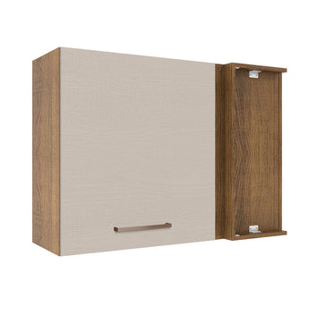 Gabinete Superior Esquinero 94 cm 1 Puerta Marrón/Crema Agata Madesa