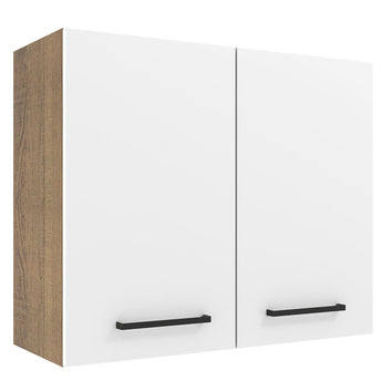 Gabinete Superior 80 cm 2 Puertas Marrón/Blanco Agata Madesa