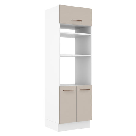 Mueble de Cocina para Horno 70 cm 3 Puertas Blanco/Crema Agata Madesa