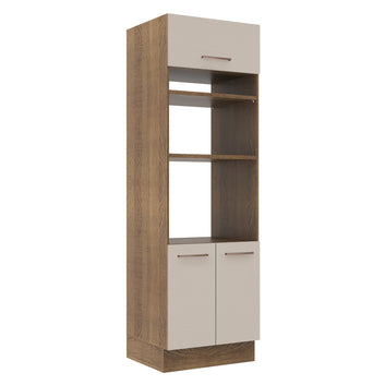 Mueble para Horno 70 cm 3 Puertas Marrón/Crema Agata Madesa