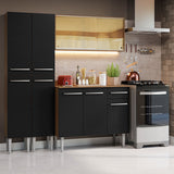 Cocina Compacta 169cm Marrón/Negro Emilly Madesa 09