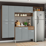 Cocina Integral 229cm Marrón/Gris Emilly Fit 03