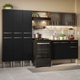 Cocina Integral 261cm Marrón/Negro Emilly Madesa 03