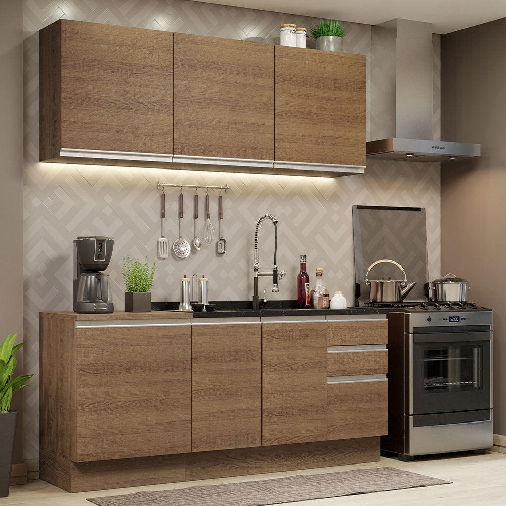 Cocina Compacta 180cm Marrón Glamy Madesa 05