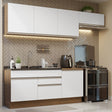 Cocina Integral 260cm Marrón/Blanco Glamy Madesa 03