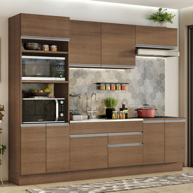 Cocina Integral 270cm Marrón Glamy Madesa 13