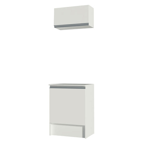 Kit de Cocina 60cm 2 Puertas con Armario Alto y Mostrador Blanco Madesa Topazio