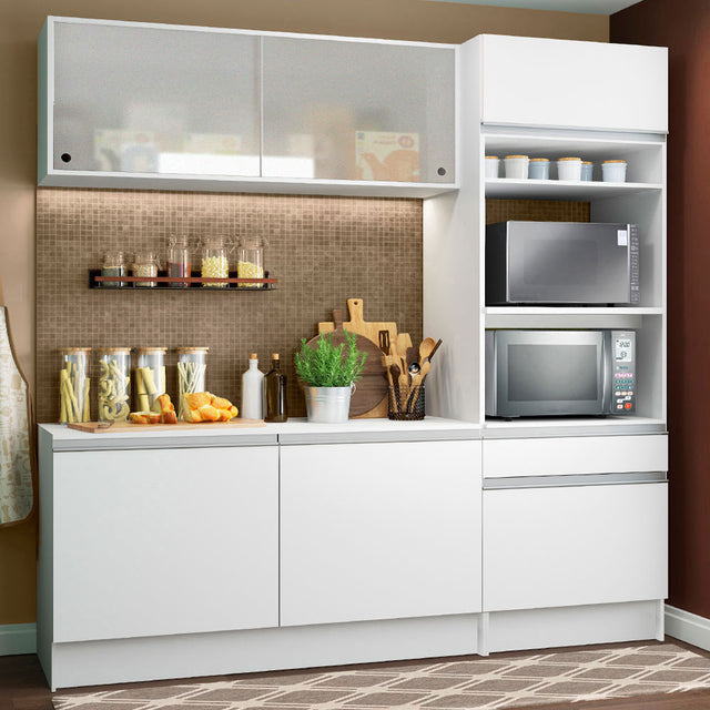 Cocina Compacta 180cm Blanco Topazio Madesa 01