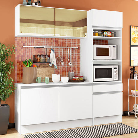 Cocina Compacta 180cm Blanco Diamante Madesa 02