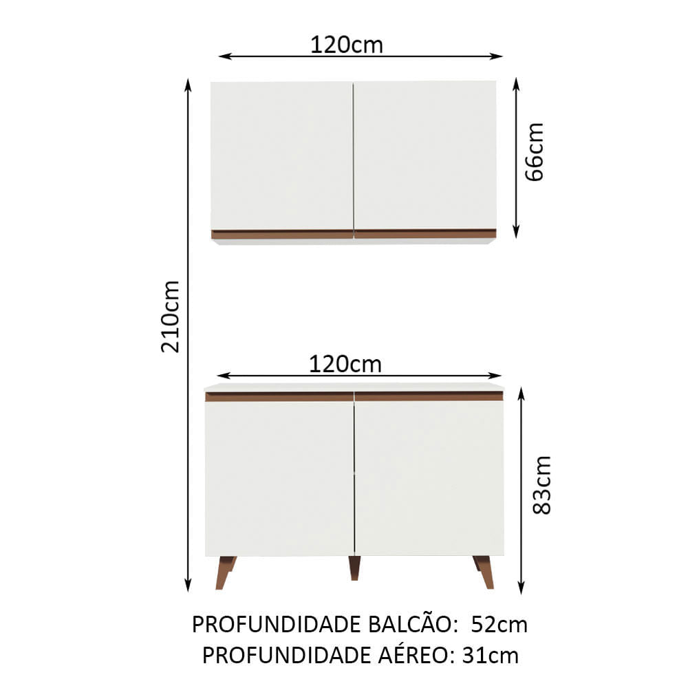 Cocina Integral 120cm Blanco Reims