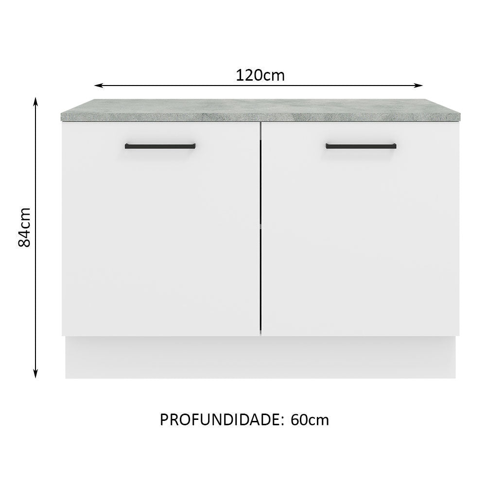 Gabinete Bajo 120 cm 2 Puertas Blanco Agata Madesa