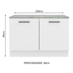 Gabinete Bajo 120 cm 2 Puertas Blanco Agata Madesa