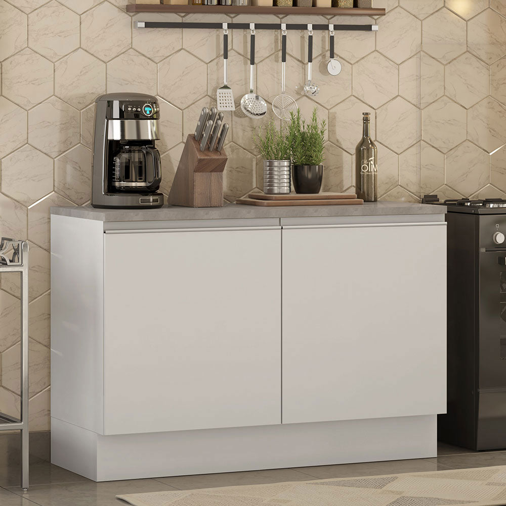 Gabinete Bajo 120 cm 2 Puertas Blanco Glamy Madesa