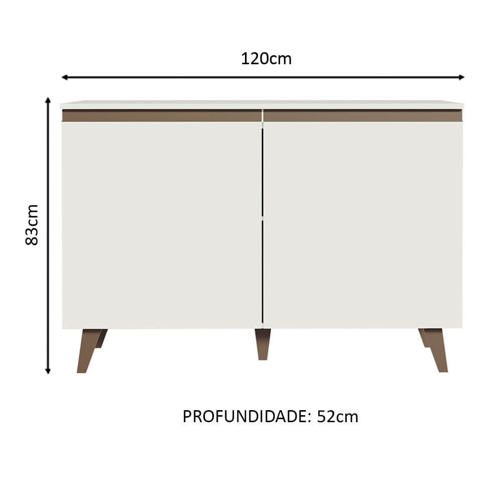 Mueble para Fregadero 120 cm 2 Puertas Blanco Reims