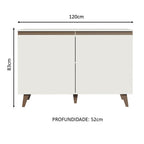 Gabinete Bajo para Fregadero 120 cm 2 Puertas Blanco Reims Madesa