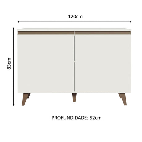 Mueble para Fregadero 120 cm 2 Puertas Blanco Reims