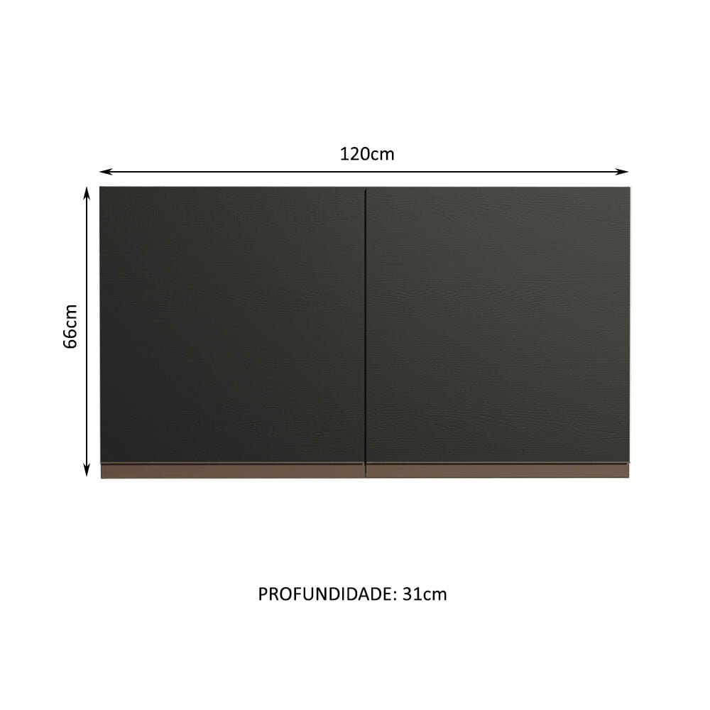 Gabinete Superior 120 cm 2 Puertas Reims Negro