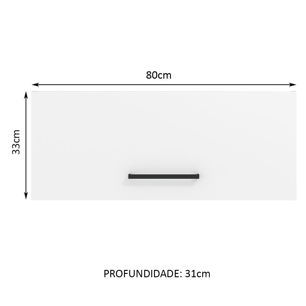 Gabinete Superior 80 cm 1 Puerta Abatible Marrón/Blanco Agata Madesa