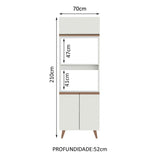 Mueble de Cocina para Horno 70 cm 3 Puertas Blanco Reims