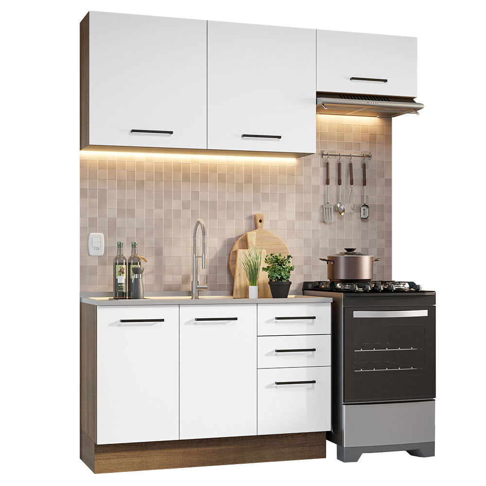 Cocina Compacta 180cm Marrón/Blanco Agata Madesa 09