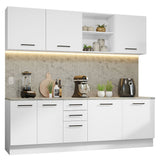 Cocina Integral 240 cm x 60 cm Blanco Agata 02