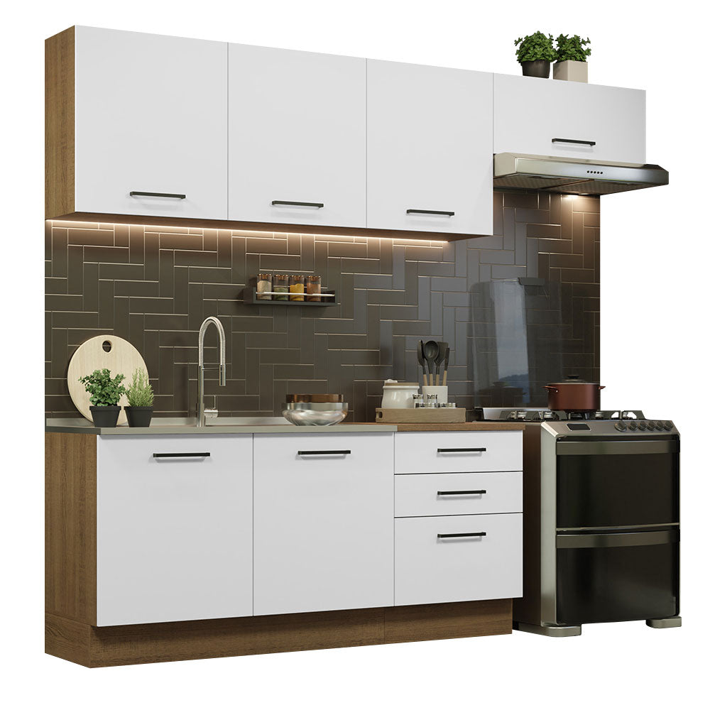 Cocina Integral 260cm Marrón/Blanco Agata 02