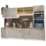 Cocina Integral 310 cm Blanco/Crema Agata 01