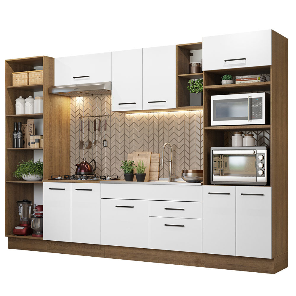 Cocina Integral 330cm Marrón/Blanco Agata 02