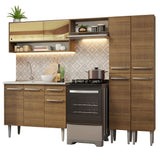 Cocina Integral 229cm Con Fregadero Marrón Emilly Madesa 11