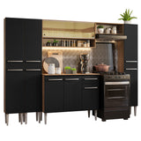 Cocina Integral 261cm Marrón/Negro Emilly Madesa 04