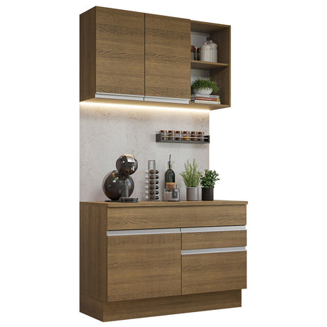 Cocina Compacta 120cm Marrón Glamy Madesa 08