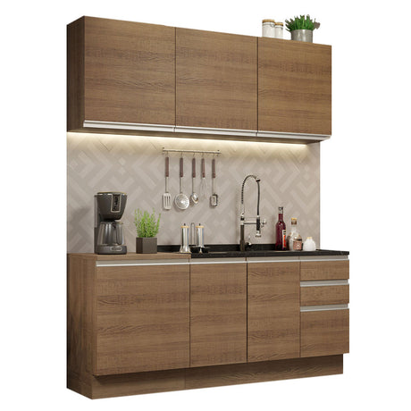 Cocina Compacta 180cm Marrón Glamy Madesa 05