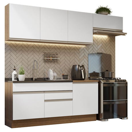 Cocina Integral 260cm Marrón/Blanco Glamy Madesa 03